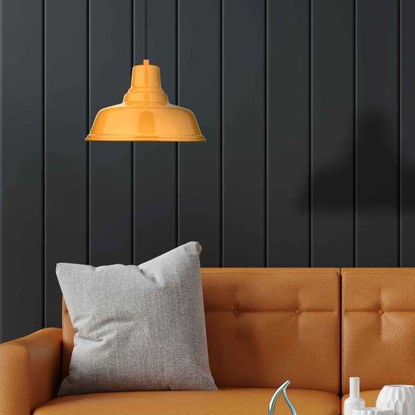 Metalowa lampa wisząca w kolorze ochry ø 32 cm Pawn – Squid Lighting-image-1