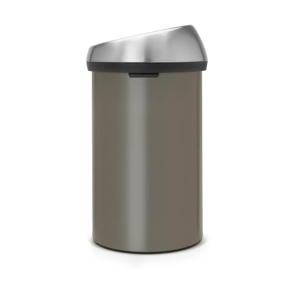 Szary stalowy kosz na śmieci otwierany na dotyk 60 l Touch Bin – Brabantia-image-2