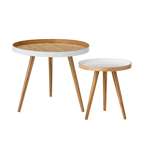 Bambusowe okrągłe stoliki zestaw 2 szt. ø 60 cm Cappuccino – Bloomingville