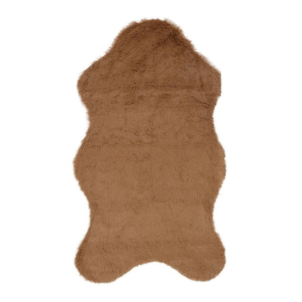 Brązowy dywan ze sztucznej skóry Pelus Brown, 90x150 cm