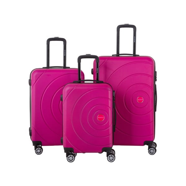 Zestaw 3 różowych walizek Berenice Circle