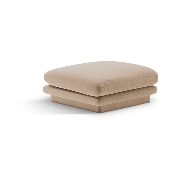 Beżowy aksamitny podnóżek Torino – Micadoni 