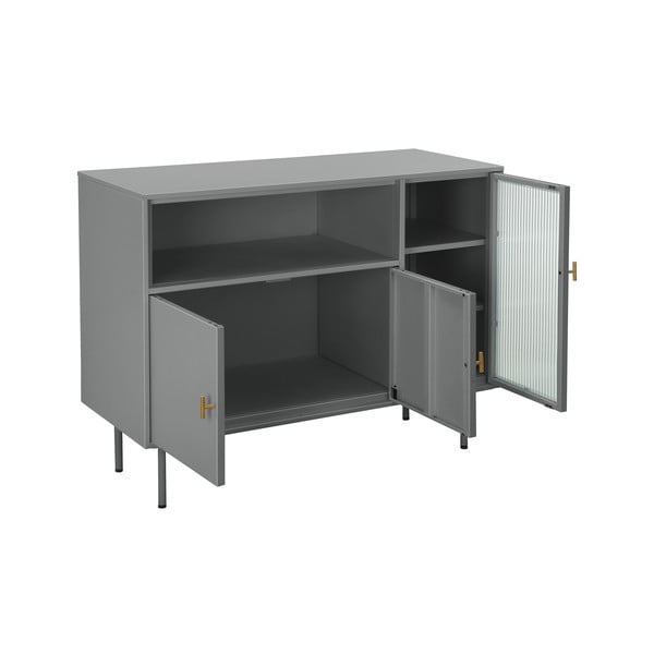 Szara metalowa witryna 104x80 cm Rosalie – Støraa-image-3