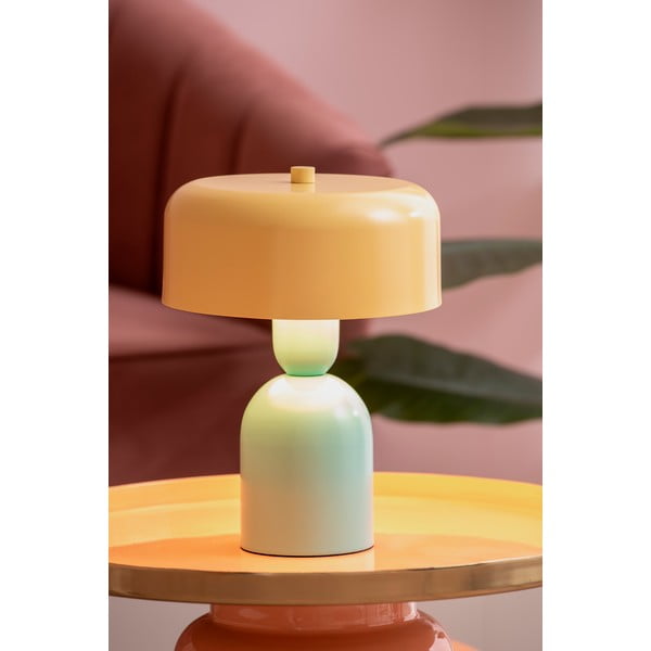 Żółta/turkusowa lampa stołowa (wysokość 24 cm) Double Funky – Leitmotiv-image-1