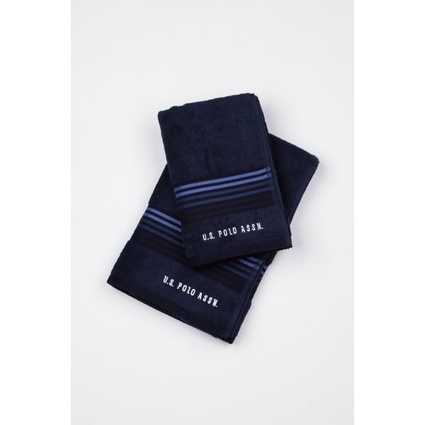 Komplet 2 ręczników U.S. Polo Assn. Dark Blue, 50x100 a 70x140 cm