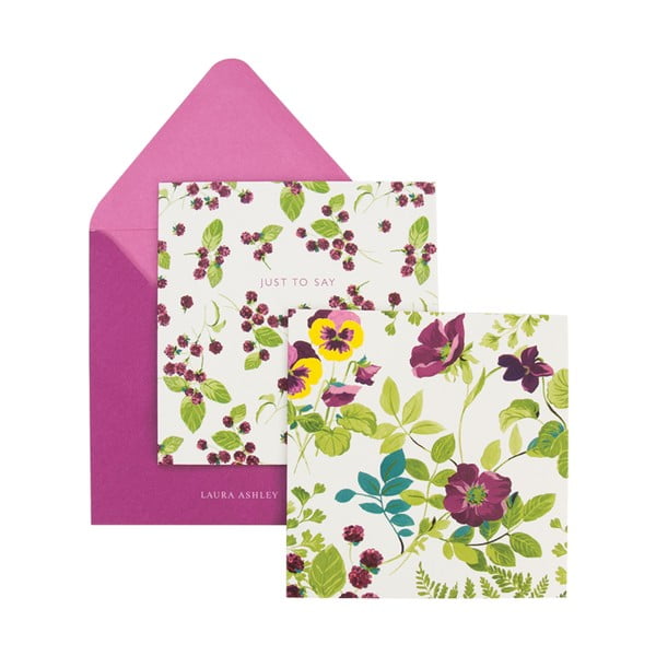 Zestaw 10 kartek okolicznościowych z kopertami Laura Ashley Parma Violets by Portico Designs