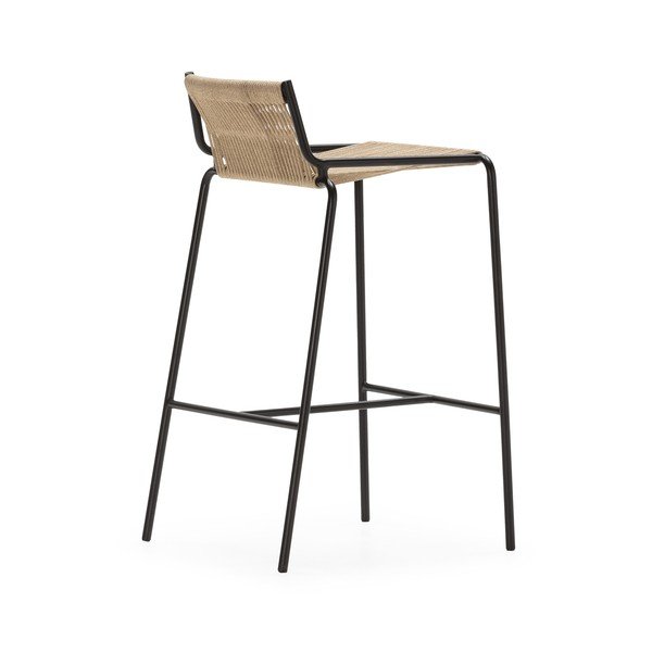 Beżowy metalowy hoker (wysokość siedziska 65 cm) Emily – Marckeric-image-2