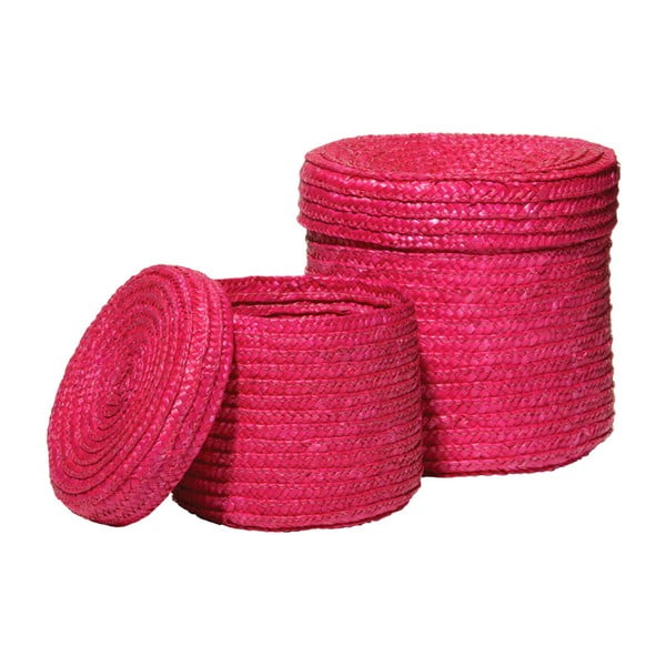 Zestaw 2 różowych koszyków Premier Housewares Straw