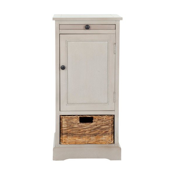 Szara szafka z koszykiem rattanowym Safavieh Raven-image-2