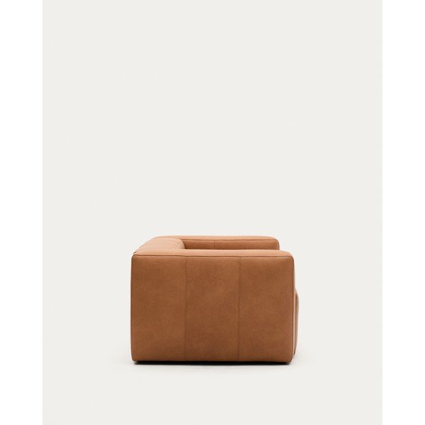 Brązowa skórzana sofa 210 cm Blok – Kave Home-image-3
