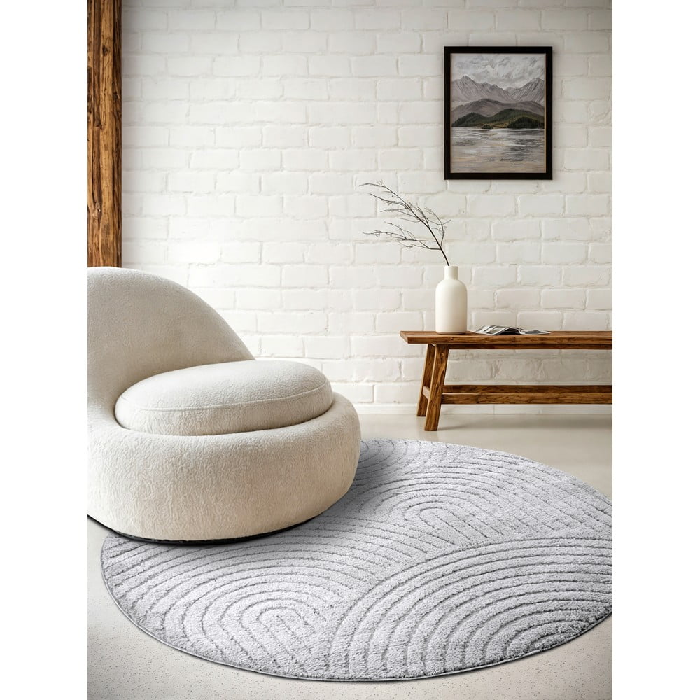 Jasnoszary okrągły dywan ø 200 cm Panglao New York Light Grey – Elle Decoration (zdjęcie 4)