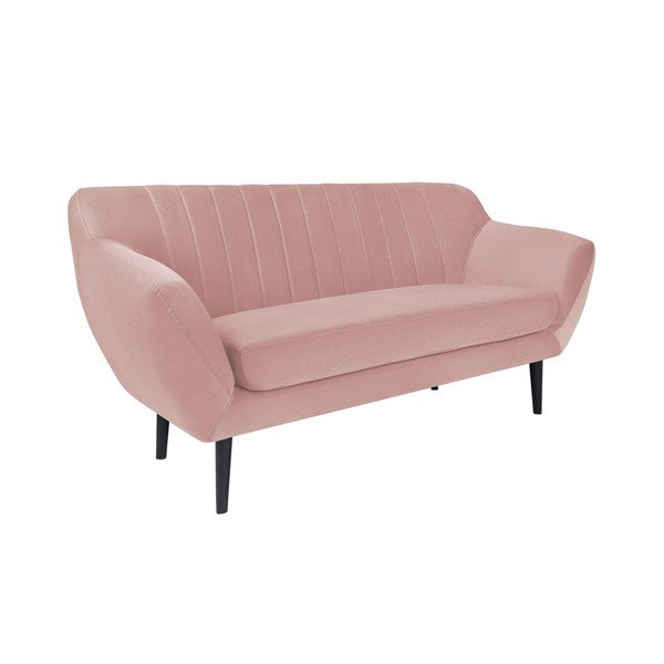 Jasnoróżowa sofa 2-osobowa z czarnymi nogami Mazzini Sofas Toscane-image-1