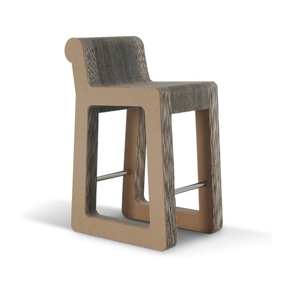 Barowe kartonowe krzesło Knob Stool Natural