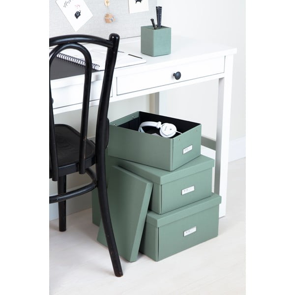 Zielononiebieski kartonowy pojemnik z pokrywką 34,5x45x18,5 cm Katrin Canvas Paper Laminate – Bigso-image-3