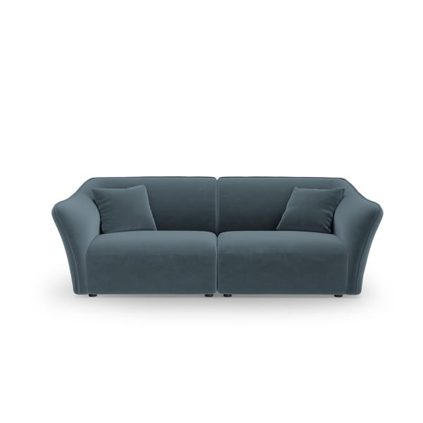 Niebieska aksamitna sofa 206 cm Tokyo – Cosmopolitan Design