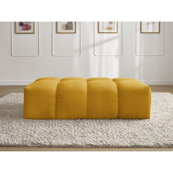 Musztardowy podnóżek z tkaniny szenilowej Everest – Bobochic Paris-image-3