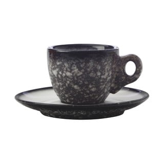 Czarna ceramiczna filiżanka ze spodkiem Maxwell & Williams Caviar Granite, 80 ml