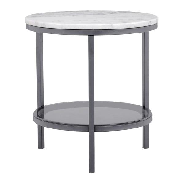 Marmurowy stolik z szarą konstrukcją RGE Ascot, ⌀ 50 cm