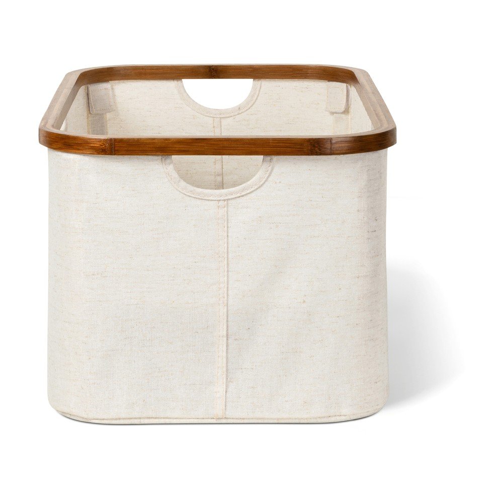 Kremowy tekstylny kosz na pranie składany Bamboo/Linen – Bigso (zdjęcie 7)