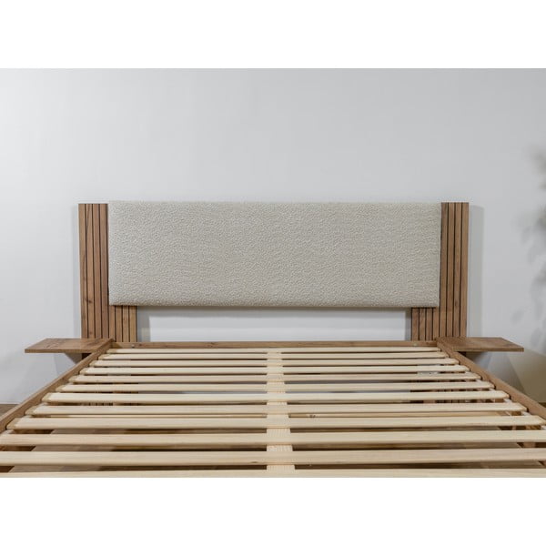 Beżowe łóżko dwuosobowe ze stelażem 160x200 cm Lior – Bobochic Paris-image-3