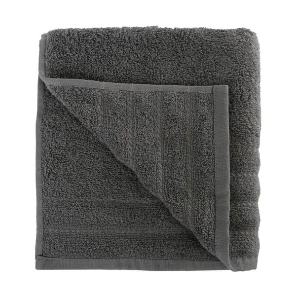 Ciemnoszary ręcznik kąpielowy z czesanej bawełny Julia, 50x100 cm