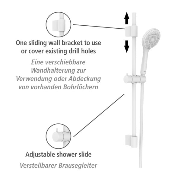 Biały zestaw prysznicowy ze stali nierdzewnej 70 cm Watersaving – Wenko-image-4