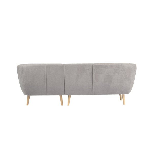 Jasnoszara sofa z szezlongiem po prawej stronie Mazzini Sofas Sardaigne-image-2