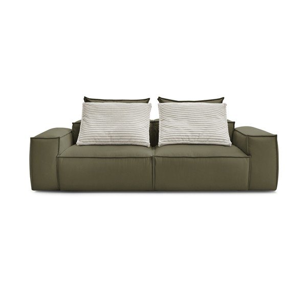 Zielona sofa z imitacji skóry 260 cm Boheme – Bobochic Paris