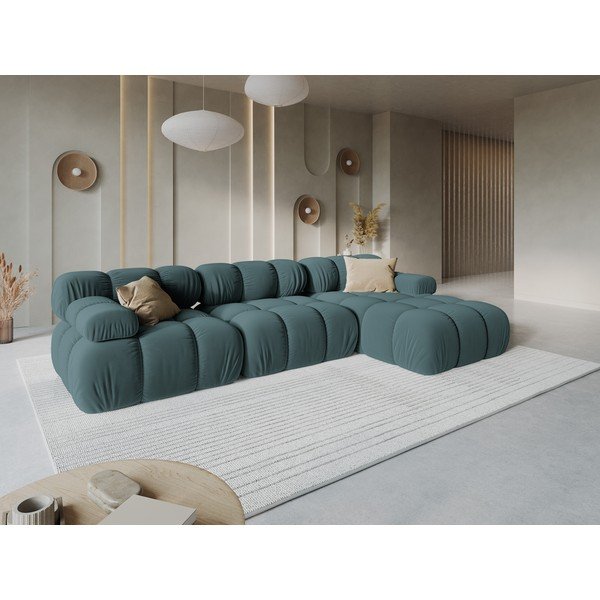 Morska aksamitna sofa 285 cm Bellis – Micadoni Home-image-1