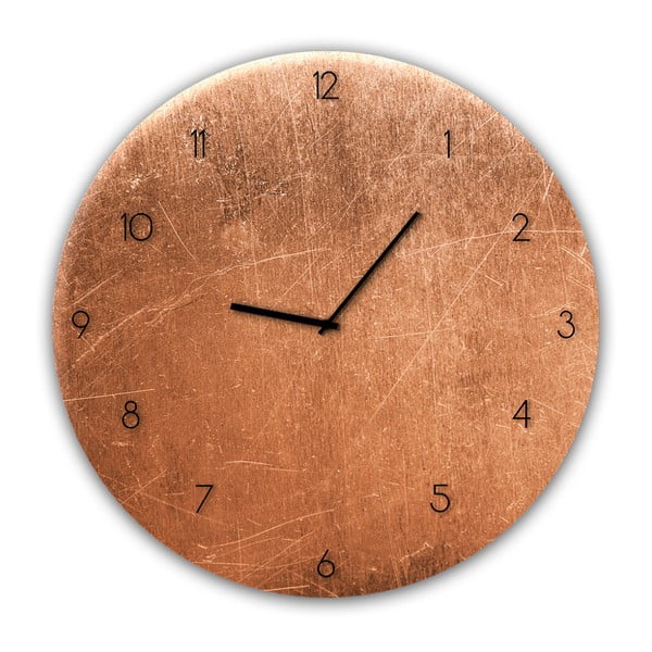 Zegar ścienny Styler Glassclock Copper, ⌀ 30 cm