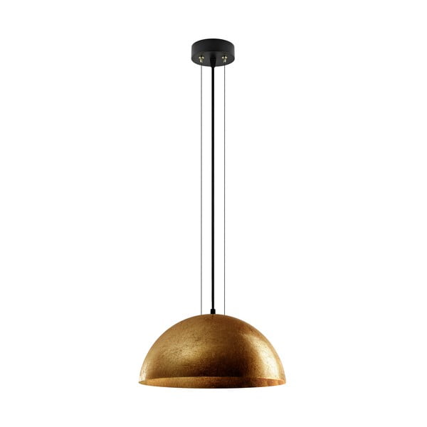 Lampa wisząca w złotym kolorze Bulb Attack Cuatro, średnica 40 cm