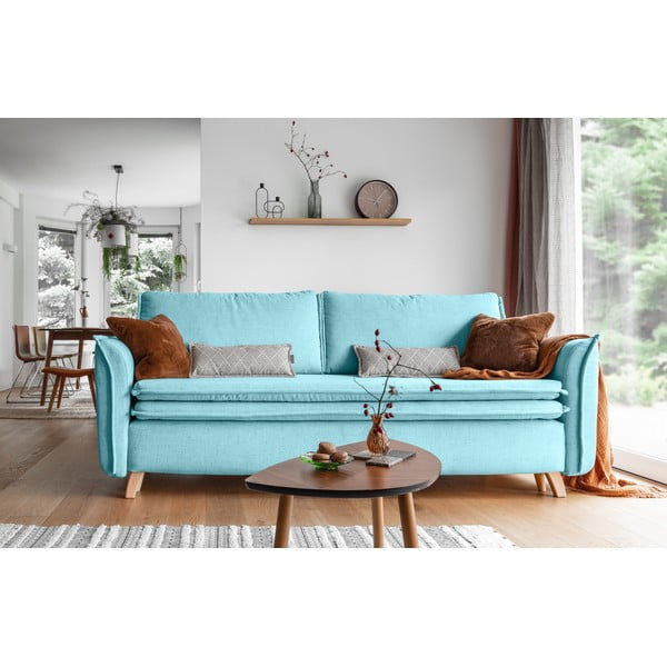 Jasnoniebieska rozkładana sofa 225 cm Charming Charlie – Miuform-image-1