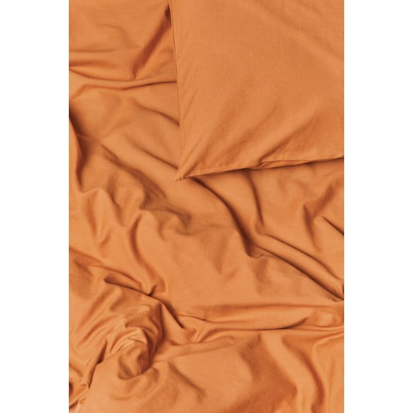 Ceglastopomarańczowa pościel dwuosobowa z bawełny stonewashed Bonami Selection, 200x200 cm-image-1
