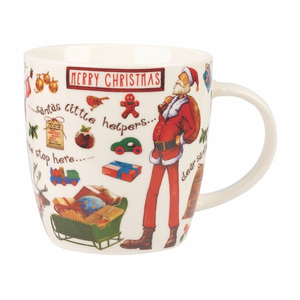 Kubek z porcelany kostnej Churchill China At Your Leisure Merry Christmas, 400 ml