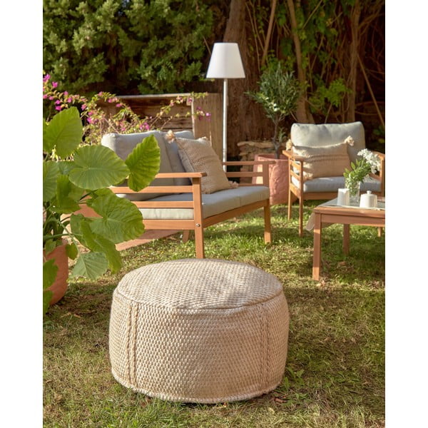 Bezowy puf ogrodowy Kave Home Kaie, ø 62 cm-image-4