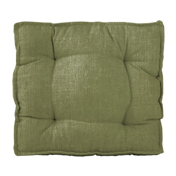 Poduszka na krzesło z domieszką lnu Linen Couture Square Kaki, 37x37 cm