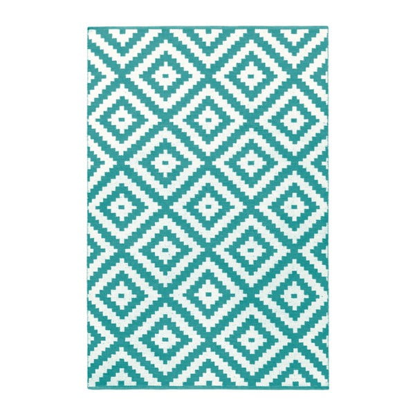Turkusowo-szary dwustronny dywan zewnętrzny Green Decore Ava Malo, 140x200 cm