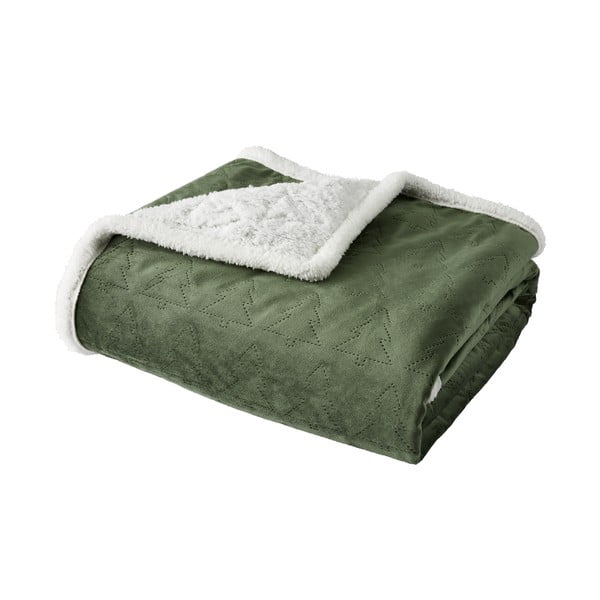 Zielona pikowana narzuta na łóżko dwuosobowe 180x200 cm Christmas Tree – Catherine Lansfield