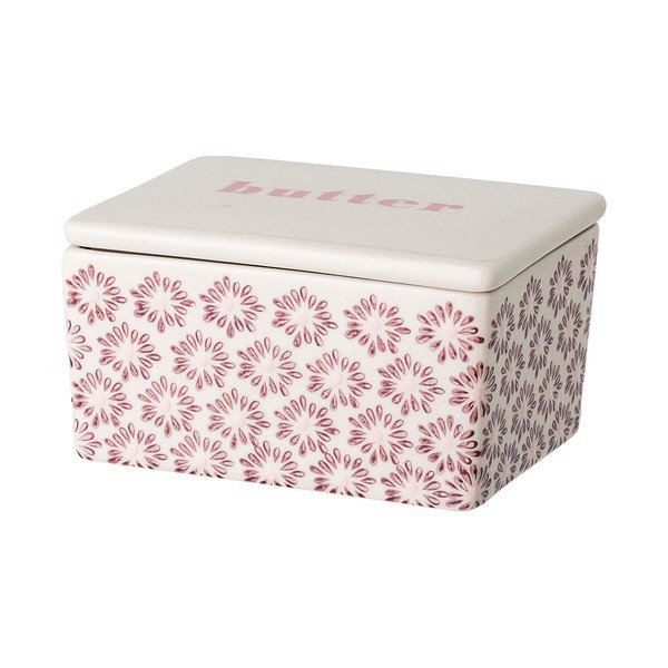 Biało-różowa kamionkowa maselniczka Bloomingville Maya-image-3