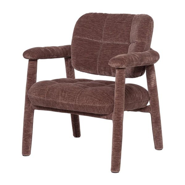 Szaroróżowy fotel z tkaniny szenilowej Loom – WOOOD