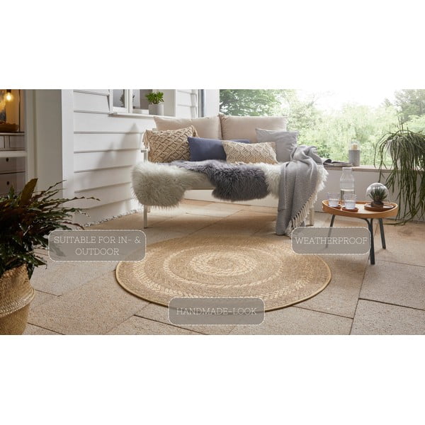 Beżowy dywan zewnętrzny NORTHRUGS Almendro, Ø 160 cm-image-4