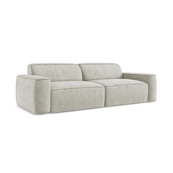 Kremowa sofa z tkaniny szenilowej 244 cm Omao – Makamii-image-1