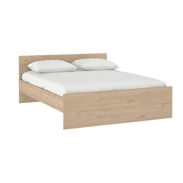 Łóżko dwuosobowe w dekorze dębu bez stelaża 180x200 cm w naturalnym kolorze Naia – Tvilum