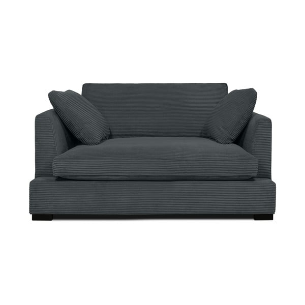 Szara sztruksowa sofa 132 cm Mobby – Scandic