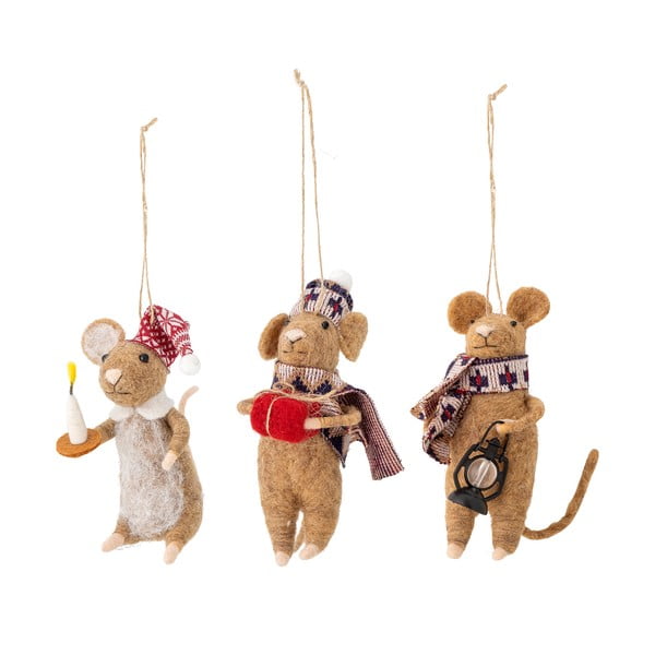 Wełniane ozdoby świąteczne zestaw 3 szt. 11 cm Peo – Bloomingville