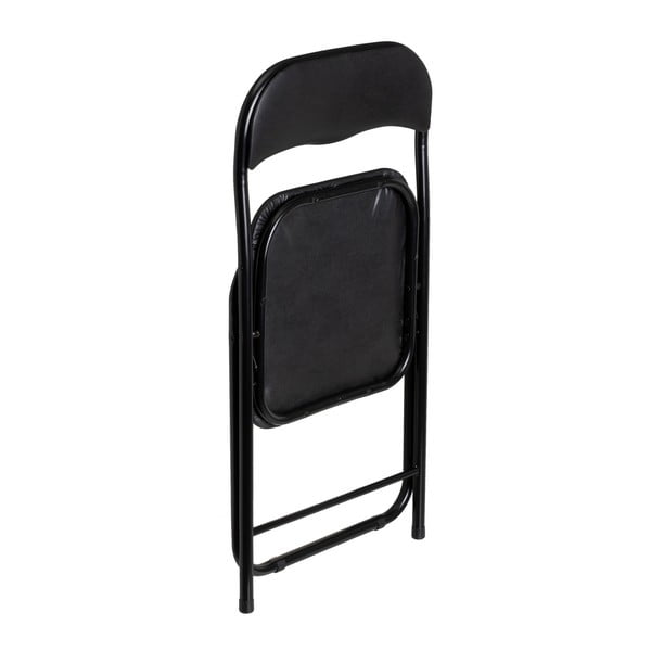 Czarne krzesło składane z imitacji skóry – Casa Selección-image-2