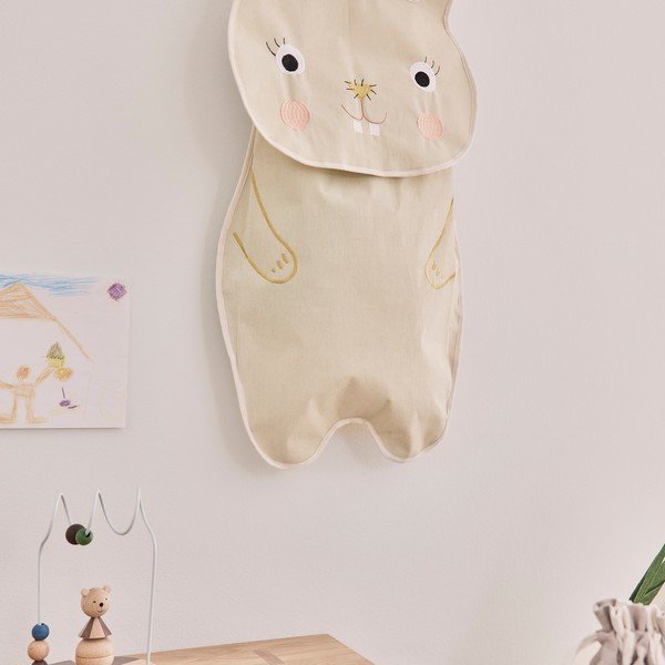 Kremowy tekstylny organizer wiszący 40x1x82 cm Darling Rabbit – OYOY Mini-image-3