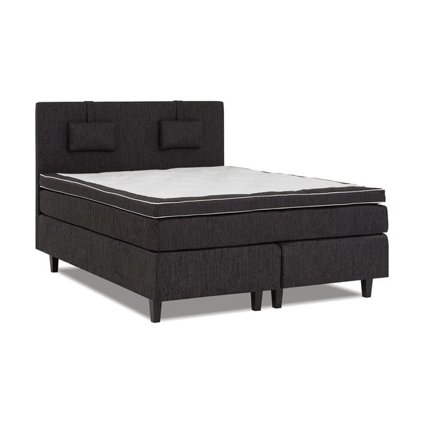 Czarne łóżko z materacem Gemega Grand, 180x200 cm