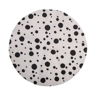 Dziecięcy czarno-szary dywan Bloomingville Mini Dots, ⌀ 80 cm