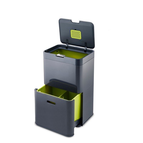 Szary kosz do segregacji śmieci Joseph Joseph IntelligentWaste Totem 48